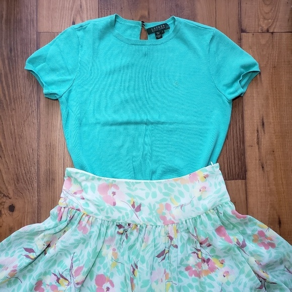 Gap Floral mint print skater/circle skirt nwot - Picture 2 of 5